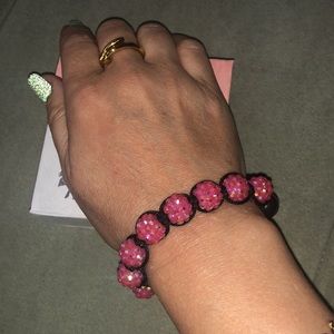 Shambala bracelet. Pink. Adjustable